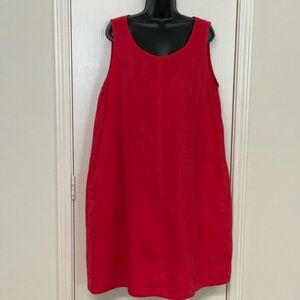 J Jill Red Linen Dress